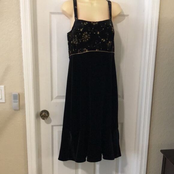 R&K Evening 2pc Black velvet dress and jacket Woman Size 14 Special occasion - Picture 4 of 12